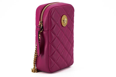 Versace Elegant Purple Quilted Leather Mini Bag