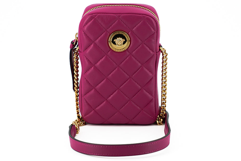 Versace Elegant Purple Quilted Leather Mini Bag