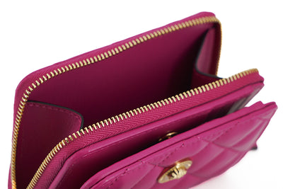 Versace Elegant Purple Quilted Leather Wallet