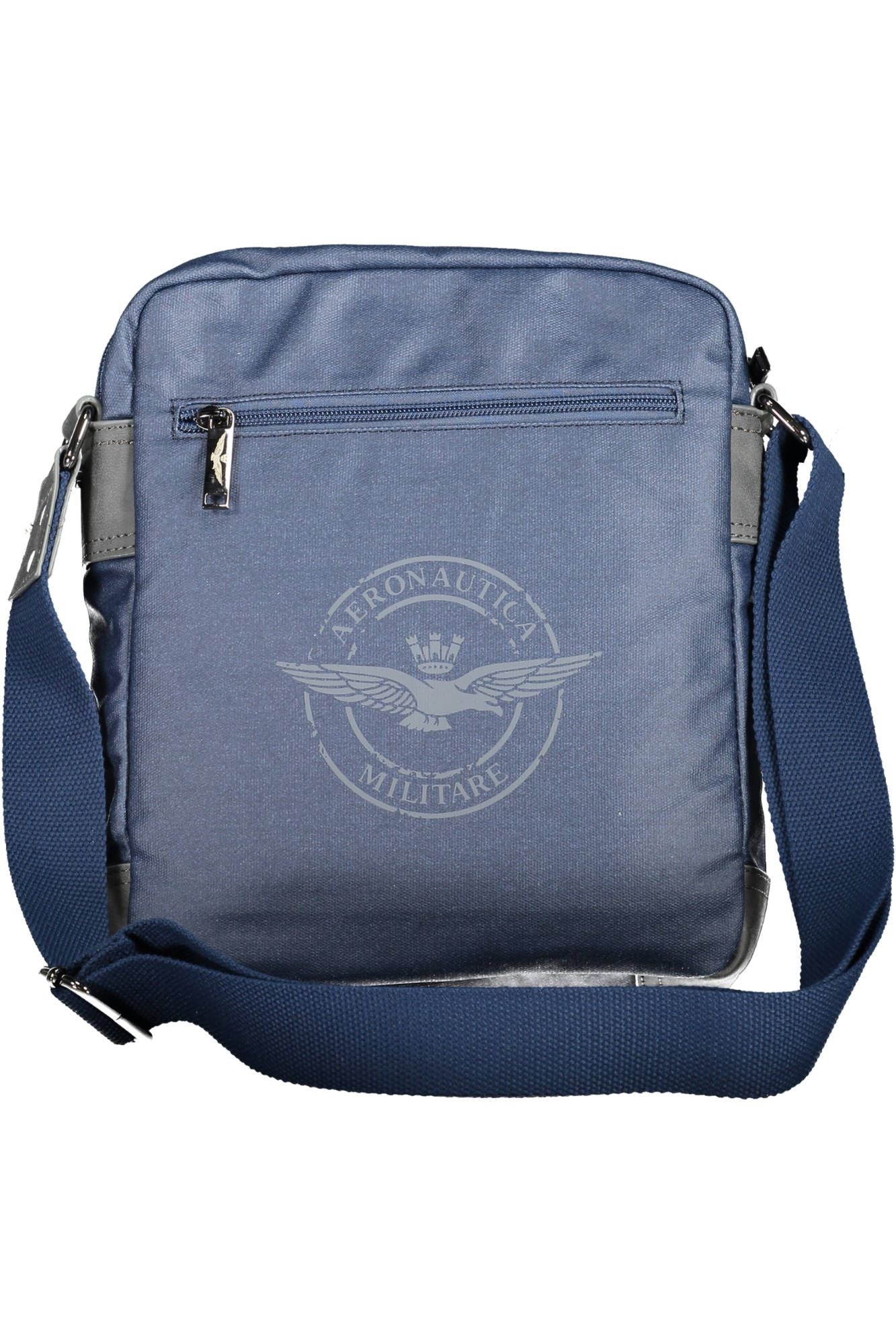 Aeronautica Militare Elegant Blue Cotton Shoulder Bag with Compartments