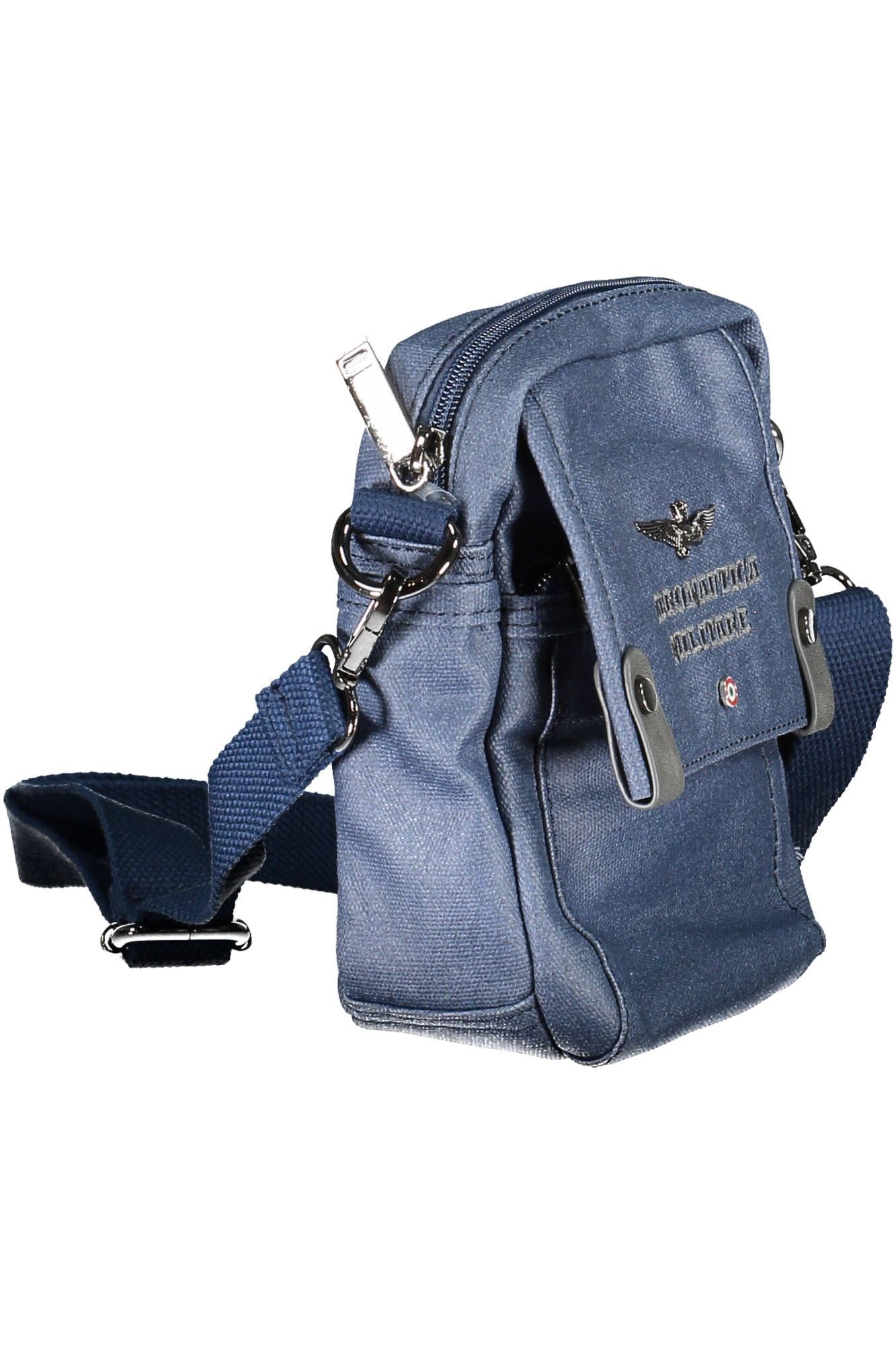 Aeronautica Militare Military Precision Blue Cotton Shoulder Bag