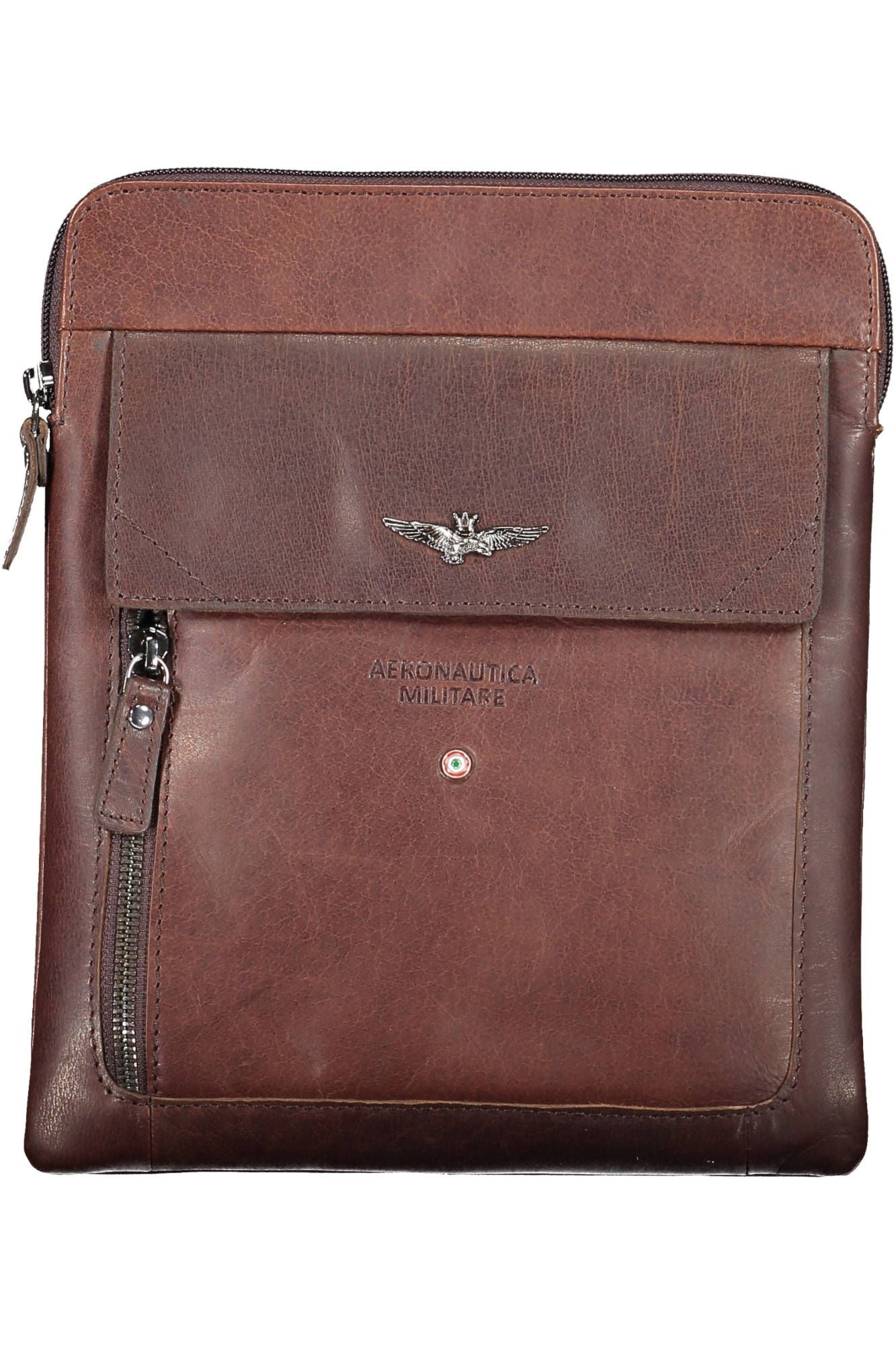 Aeronautica Militare Elegant Brown Shoulder Strap Utility Bag