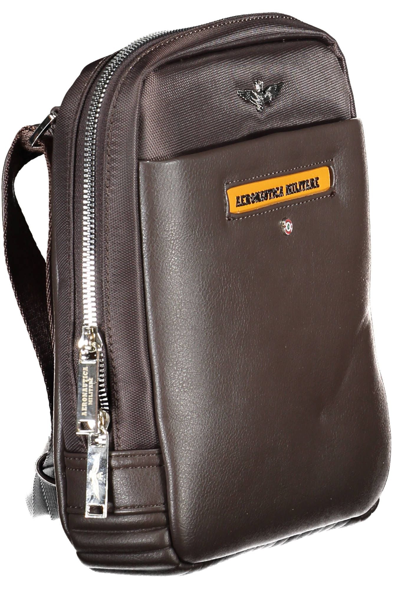 Aeronautica Militare Elegant Brown Shoulder Bag with Contrasting Details