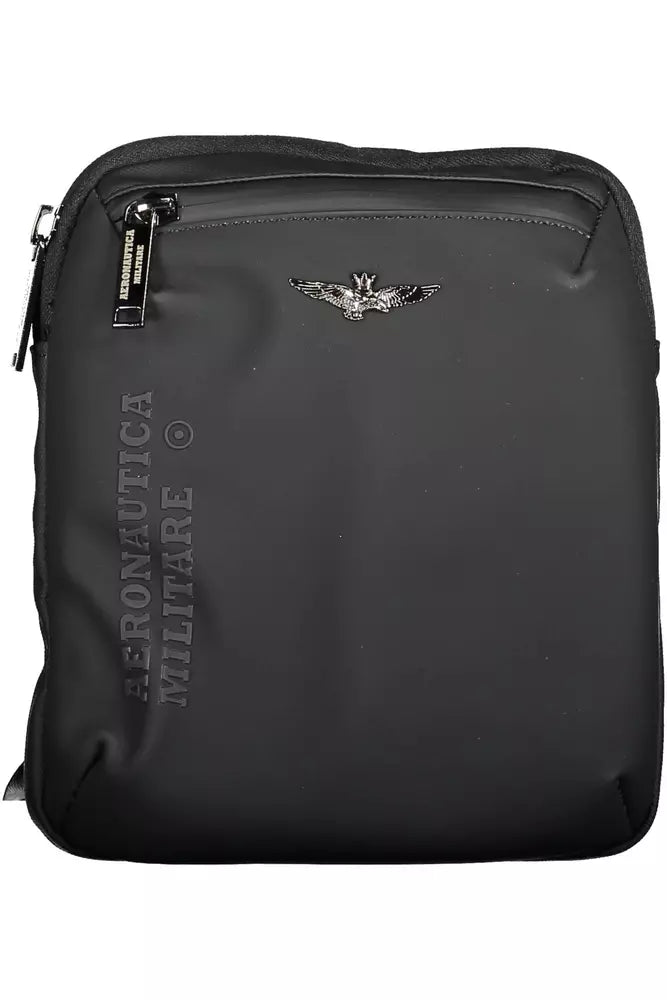 Aeronautica Militare Sleek Black Polyester Shoulder Bag