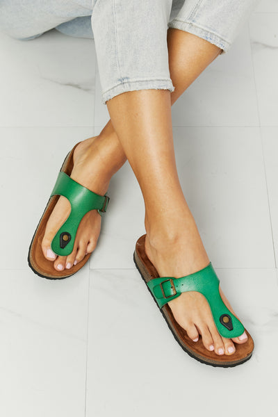 MMShoes Drift Away T-Strap Flip-Flop in Green - Ushaka International Marketplace