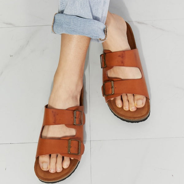 MMShoes Best Life Double-Banded Slide Sandal in Ochre