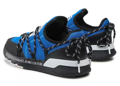 Versace Jeans Elegant Black & Blue Nylon Sneakers