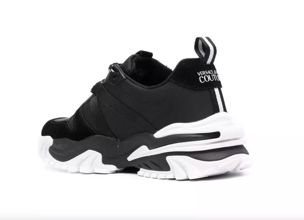 Versace Jeans Black and White Suede Detailed Sneakers