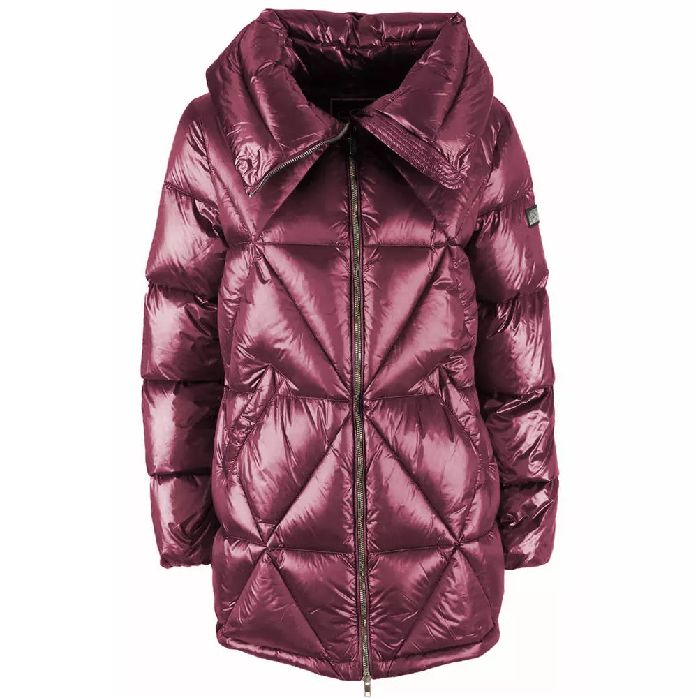 Yes Zee Fuchsia Diamond Quilted Down Jacket