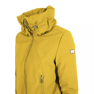 Yes Zee Chic Short Padded Jacket with Cowl Neck - Mellow Yellow