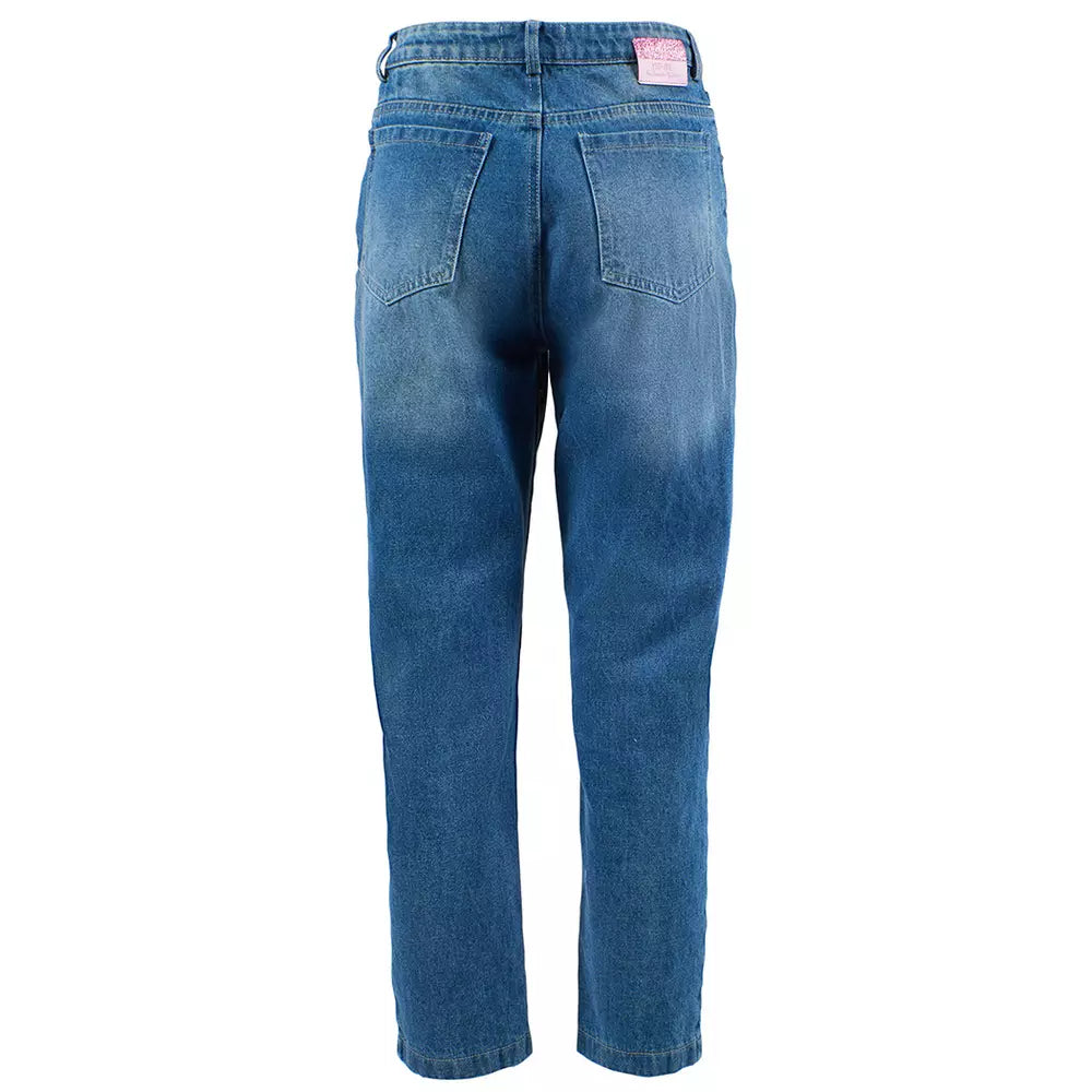 Yes Zee Blue Cotton Jeans & Pant