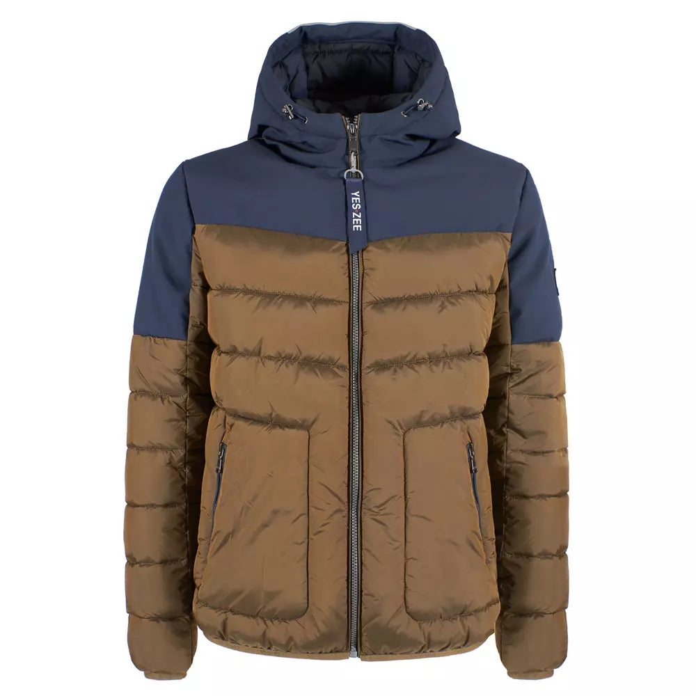 Yes Zee Chic Quilted Down Jacket with Softshell Inserts