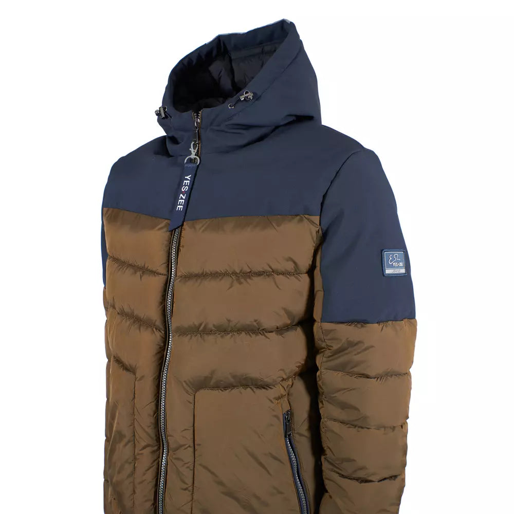 Yes Zee Chic Quilted Down Jacket with Softshell Inserts