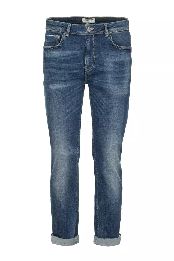 Fred Mello Blue Cotton Jeans & Pant