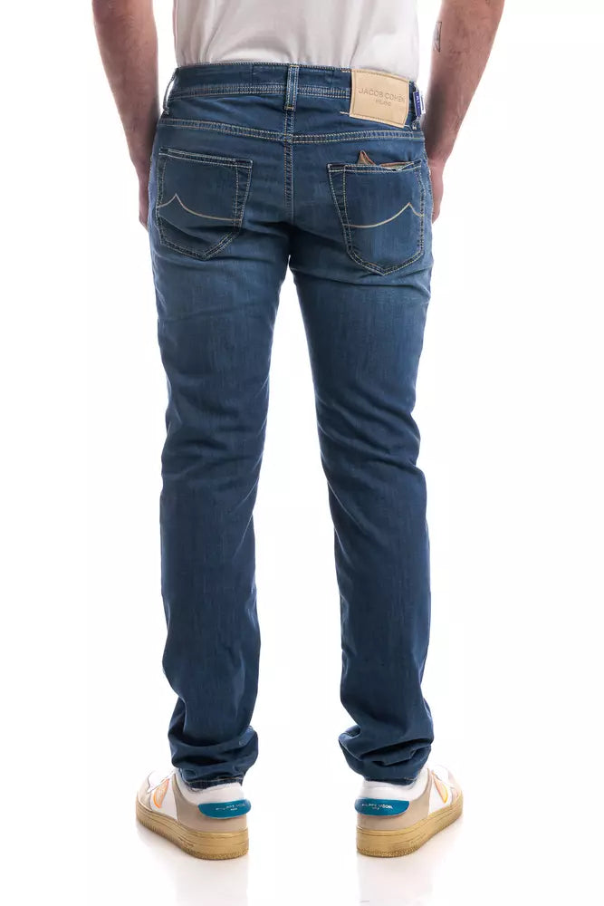 Jacob Cohen Blue Cotton Jeans & Pant