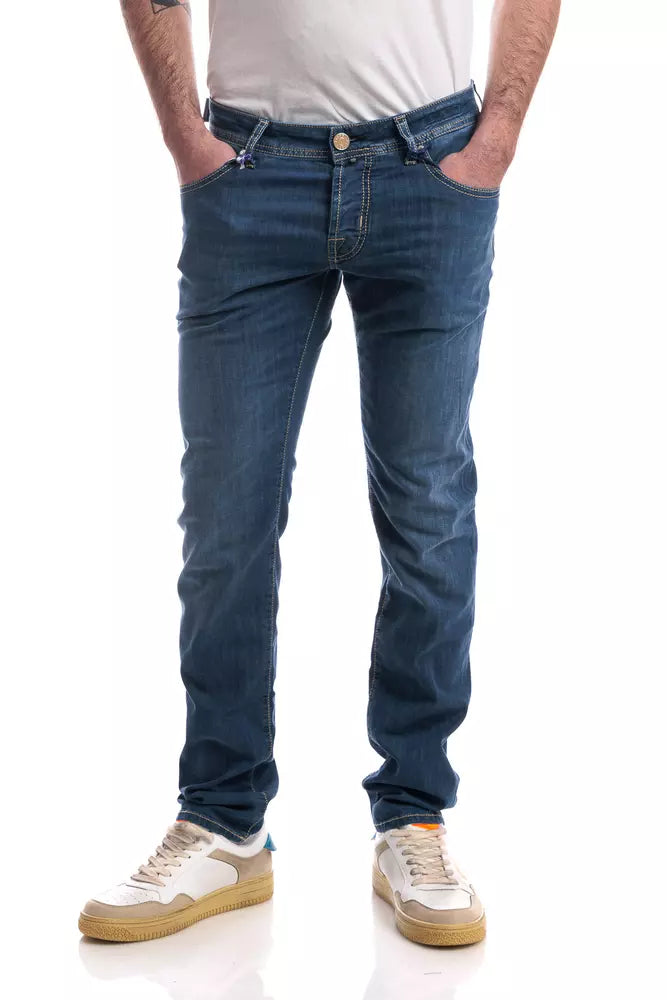 Jacob Cohen Blue Cotton Jeans & Pant