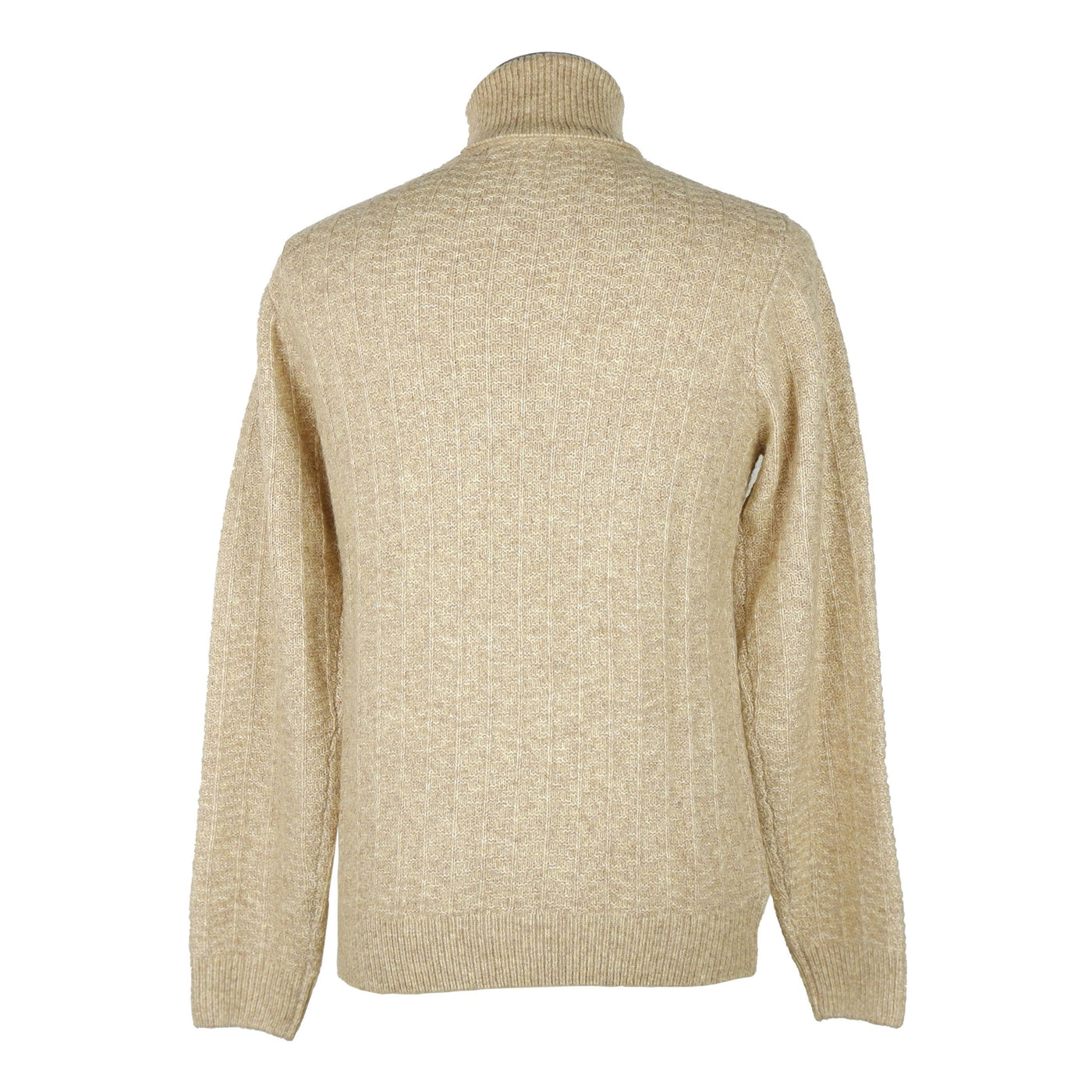 Yes Zee Chic Beige Turtleneck Sweater for Men