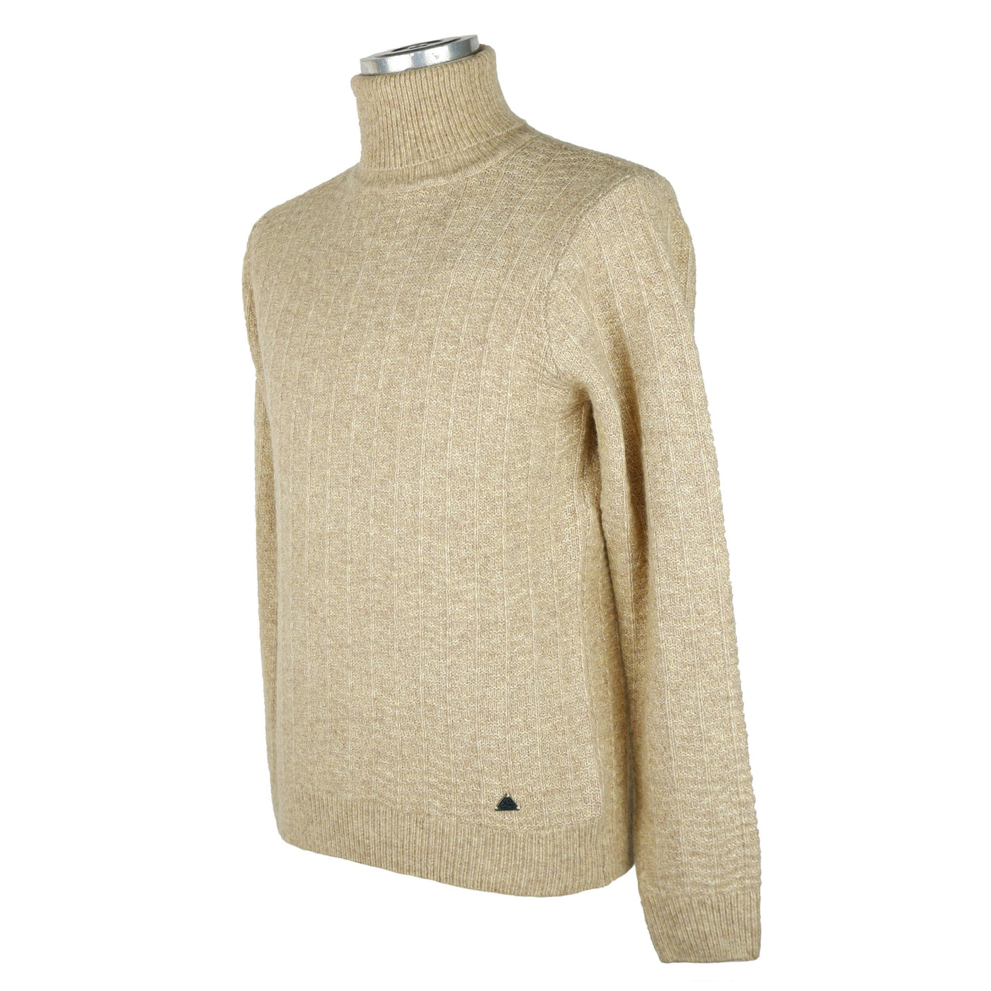 Yes Zee Chic Beige Turtleneck Sweater for Men