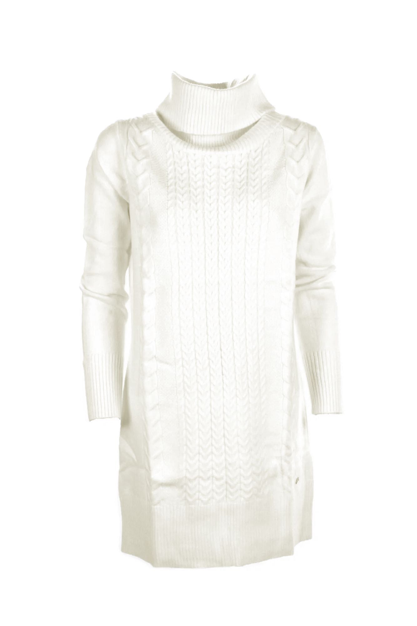 Yes Zee Chic Turtleneck Knit Dress in White