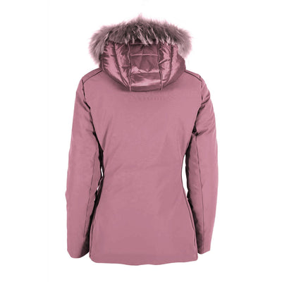 Yes Zee Chic Pink Polyamide Down Jacket with Fur Hood