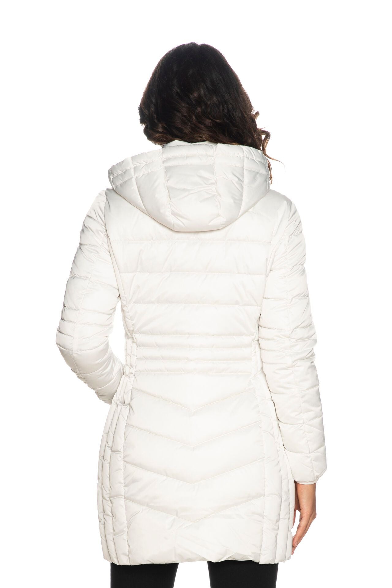 Yes Zee Elegant White Puffer Hoodie Jacket