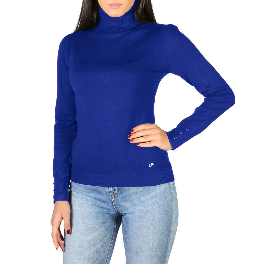 Yes Zee Chic Blue Turtleneck Sweater with Cuffs