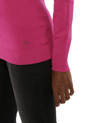 Yes Zee Fuchsia Turtleneck Sweater with Cuffs