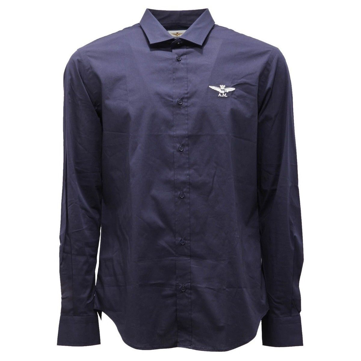 Aeronautica Militare Sleek Dark Blue Cotton Men's Shirt