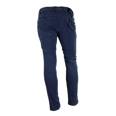 Yes Zee Elegant Dark Blue Velvet Effect Trousers