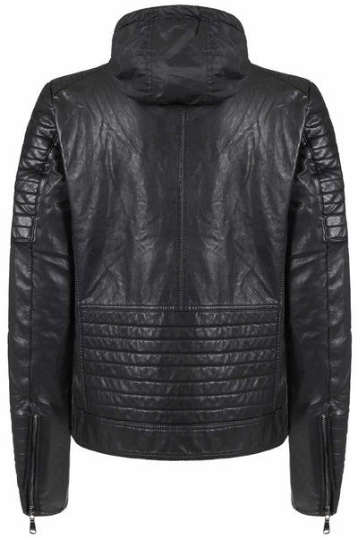 Yes Zee Sleek Hooded Faux Leather Jacket