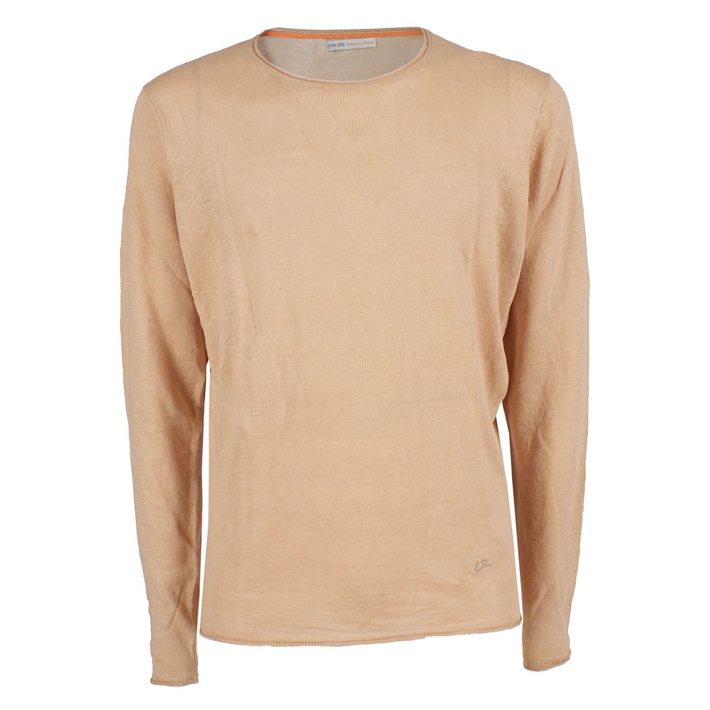 Yes Zee Elegant Beige Cotton Crew Neck Sweater for Men