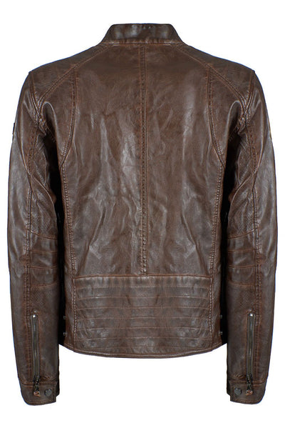 Yes Zee Chic Multipocket Brown Faux Leather Jacket