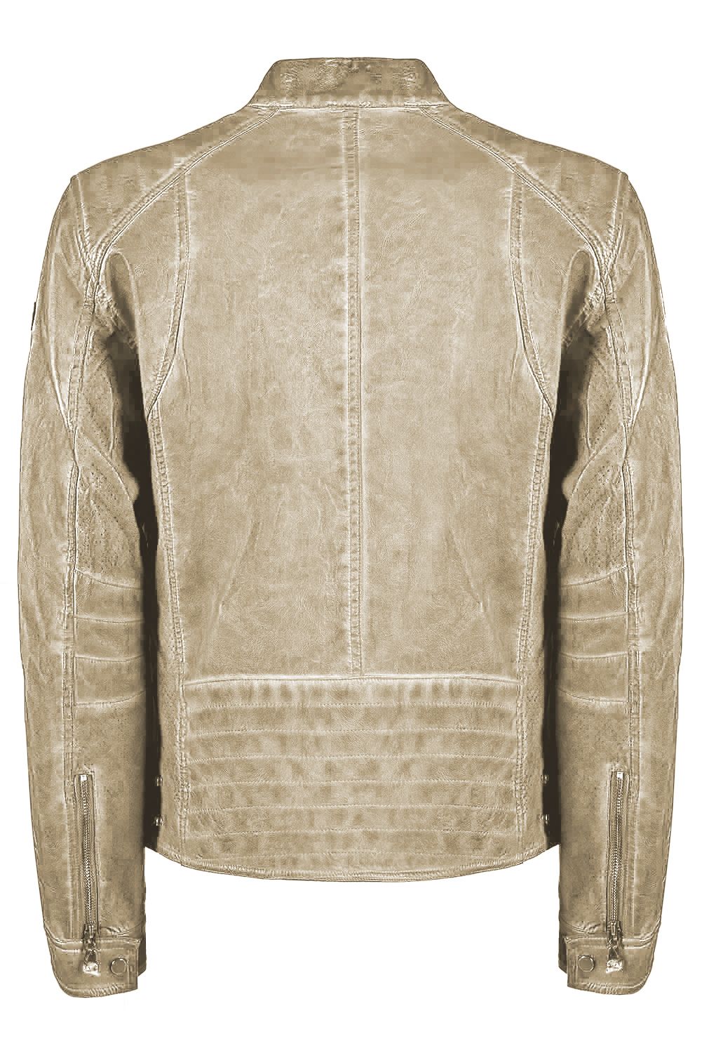 Yes Zee Chic Beige Multipocket Eco-Leather Jacket