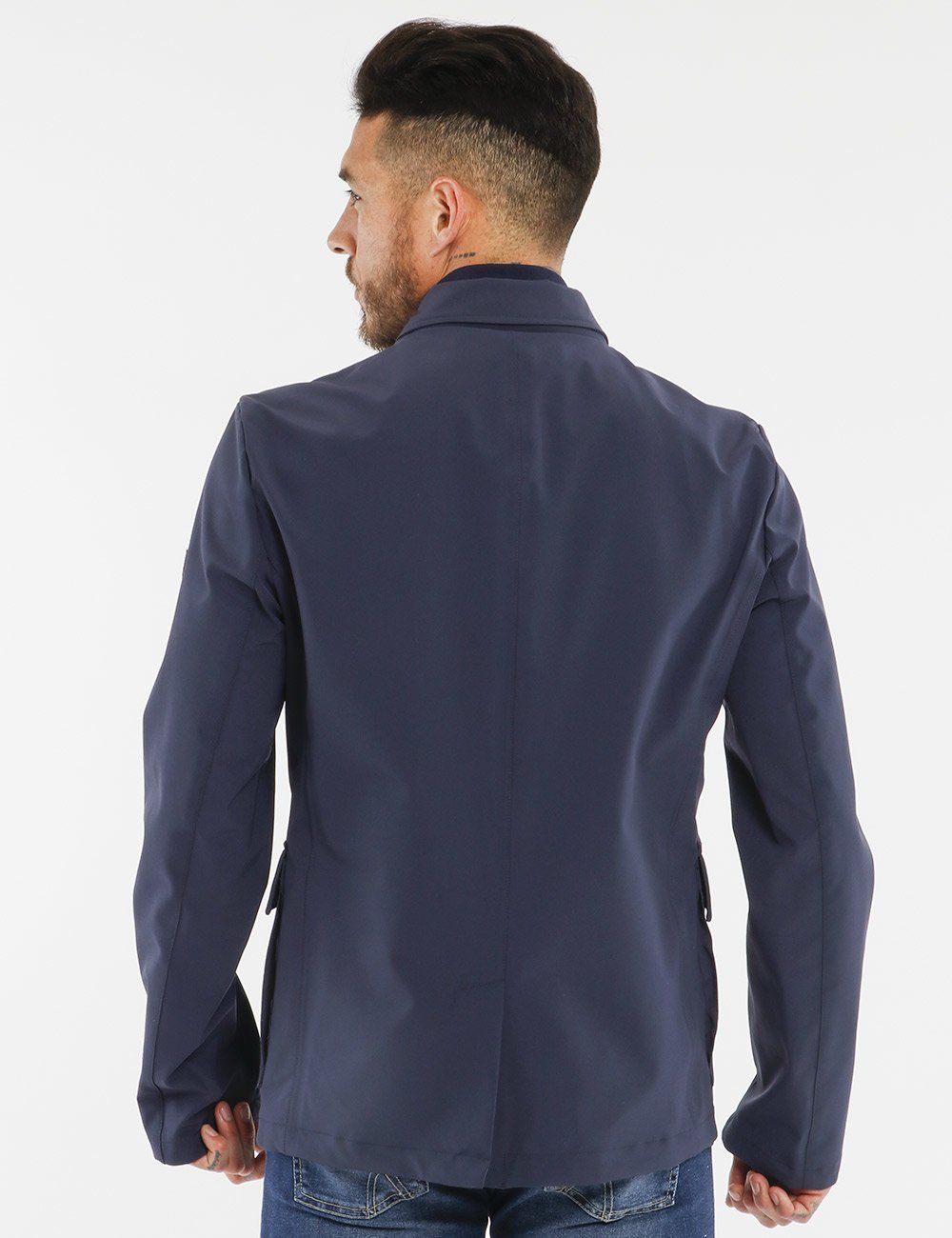 Yes Zee Elegant Blue Windbreaker with Inner Waistcoat