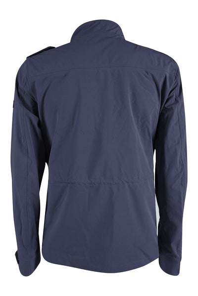 Yes Zee Sleek Blue Windbreaker with Multi-Pocket Design