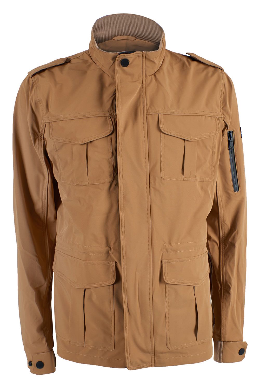 Yes Zee Sleek Brown Technical Fabric Windbreaker