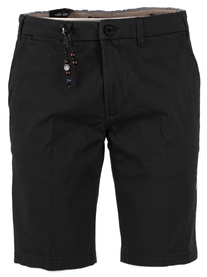 Yes Zee Sleek Cotton Blend Bermuda Shorts in Black