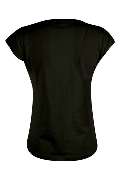 Yes Zee Elegant Black Glitter Print Women's Tee