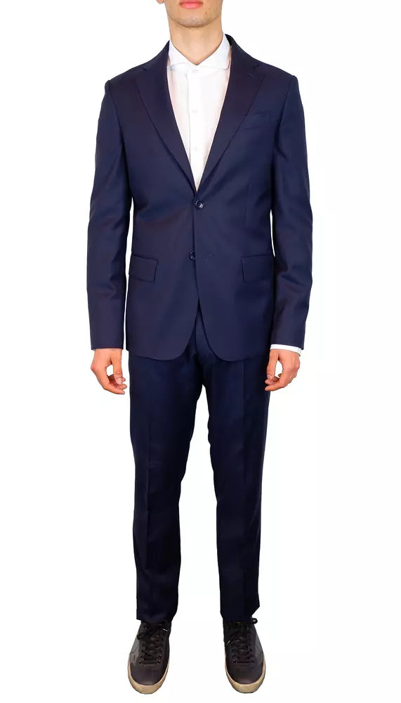 Made in Italy Blue Wool Suit