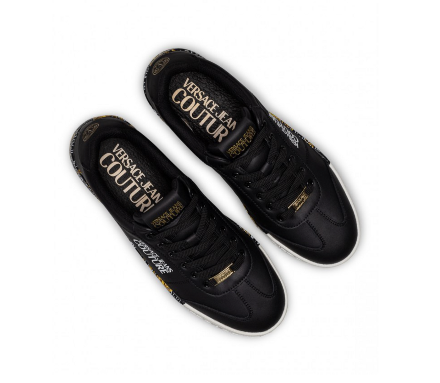 Versace Jeans Opulent Leather Sneakers with Signature Accents