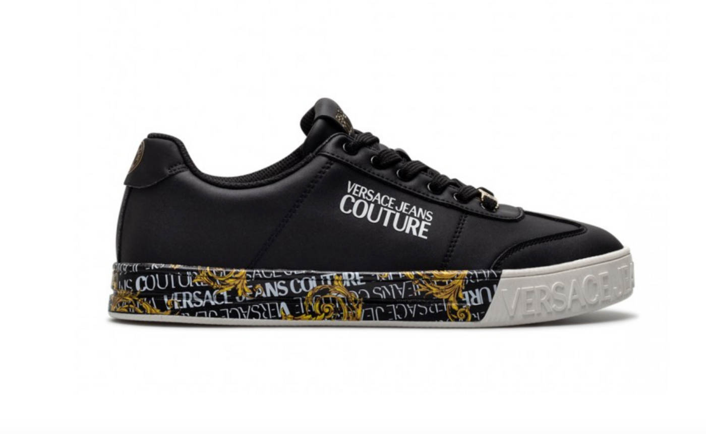 Versace Jeans Opulent Leather Sneakers with Signature Accents