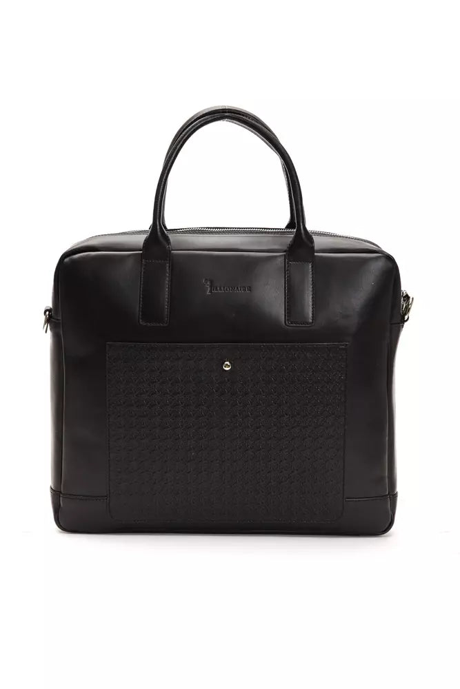 Billionaire Italian Couture Black Leather Briefcase