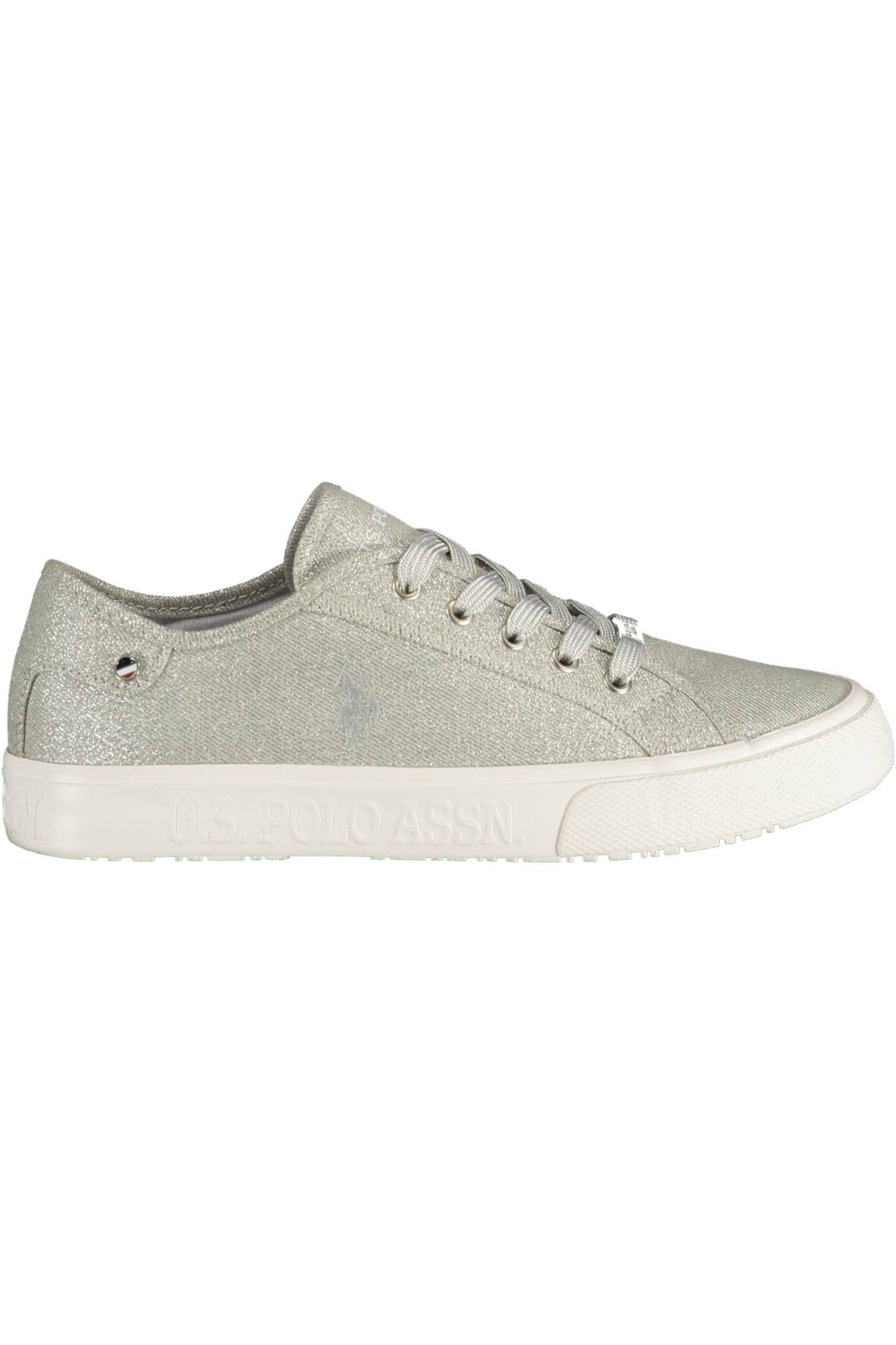 U.S. POLO ASSN. Silver Lace-up Sporty Sneakers for Modern Women