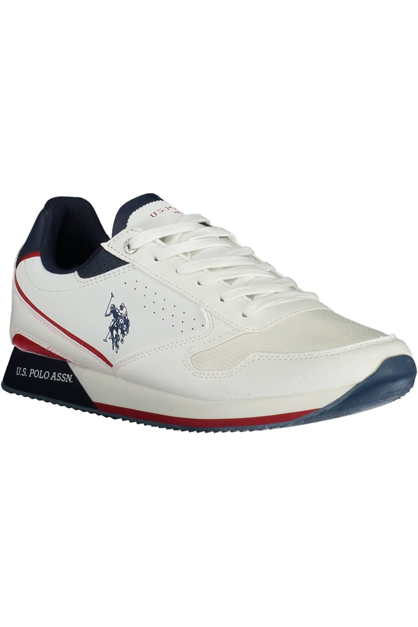 U.S. POLO ASSN. Elegant White Lace-Up Sports Sneakers