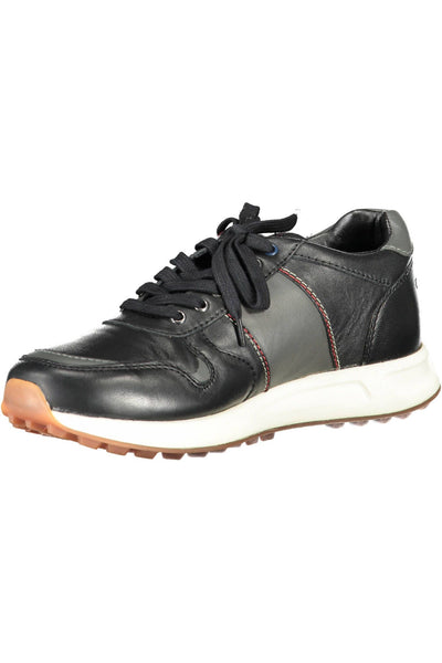 U.S. POLO ASSN. Sleek Black Eco Leather Sneakers with Logo Detail