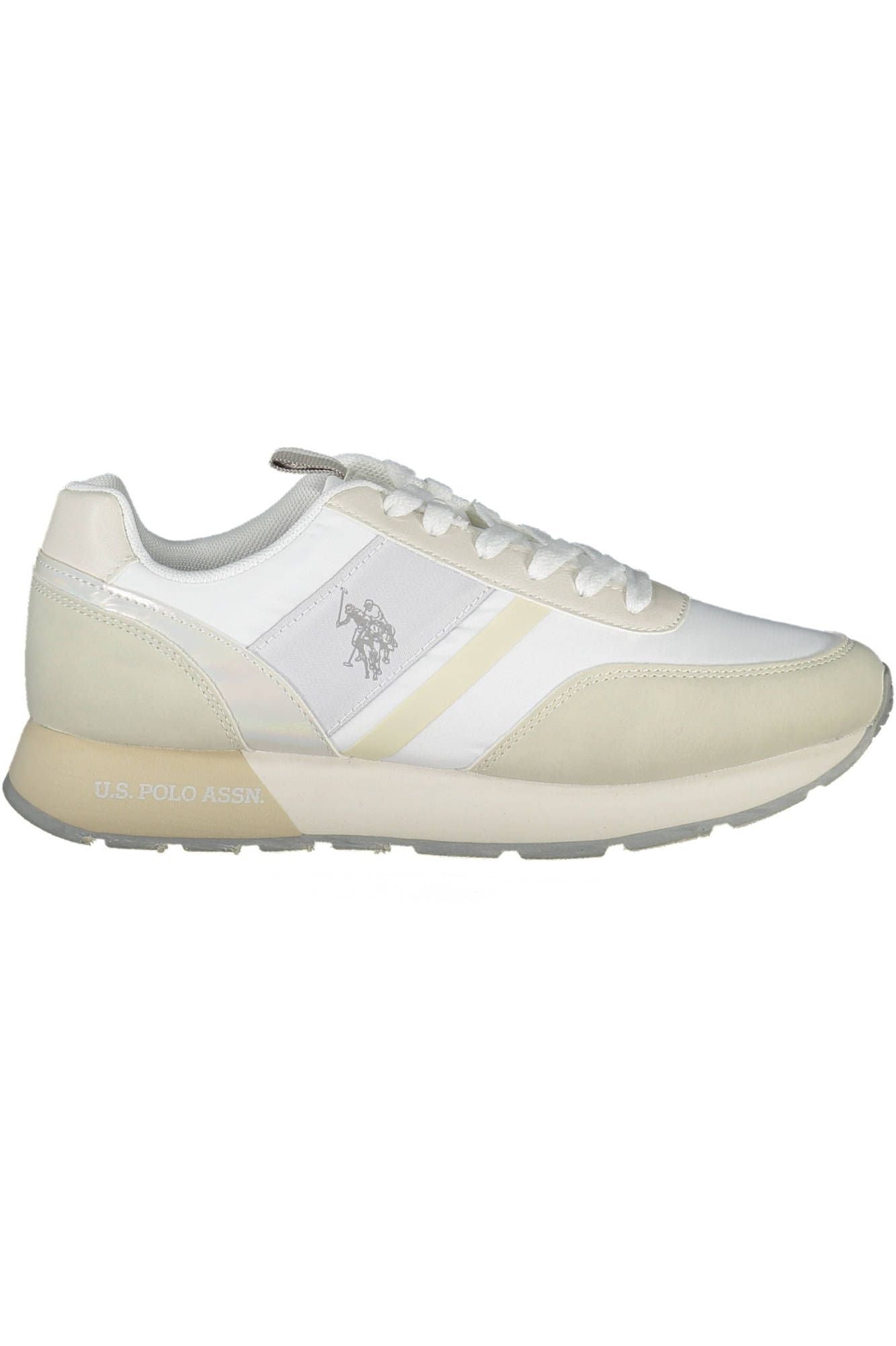 U.S. POLO ASSN. Elegant White Lace-Up Sneakers