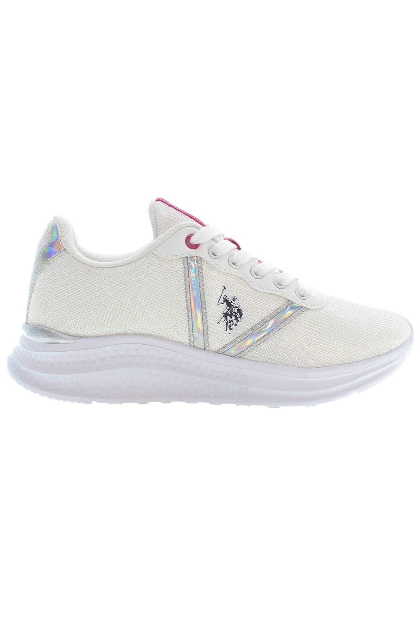 U.S. POLO ASSN. Elegant White Laced Sports Sneakers