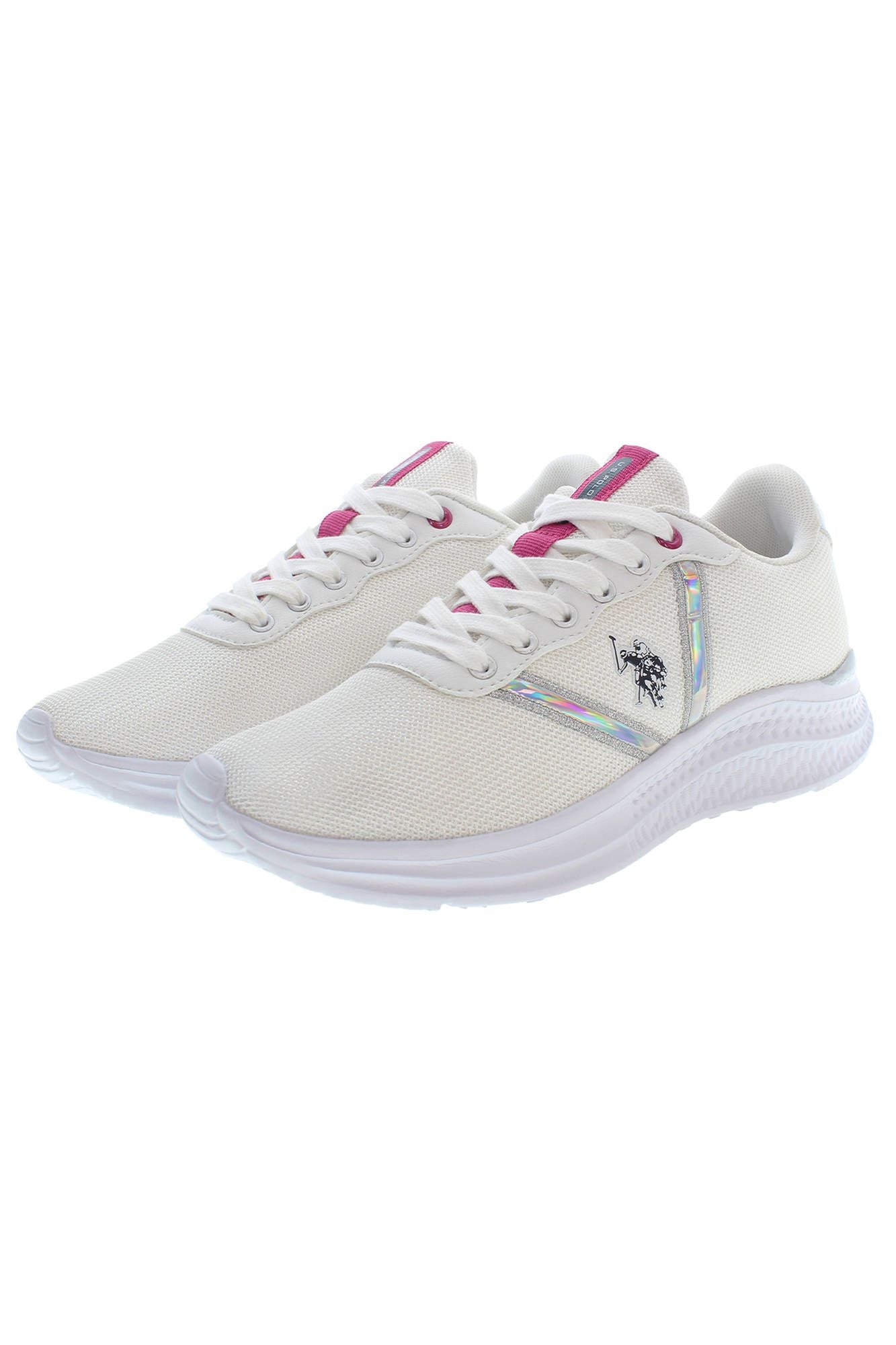 U.S. POLO ASSN. Elegant White Laced Sports Sneakers