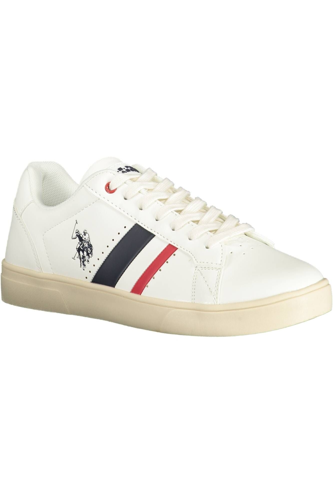 U.S. POLO ASSN. Elegant White Lace-up Sports Sneakers