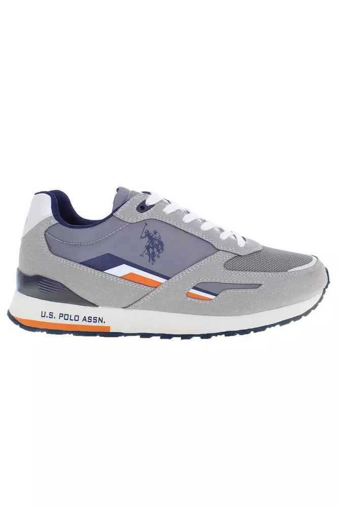 U.S. POLO ASSN. Sleek Gray Sneakers with Sporty Contrast Accents